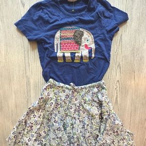 Mini Boden Set-2 skirts and Coordinating Tee
